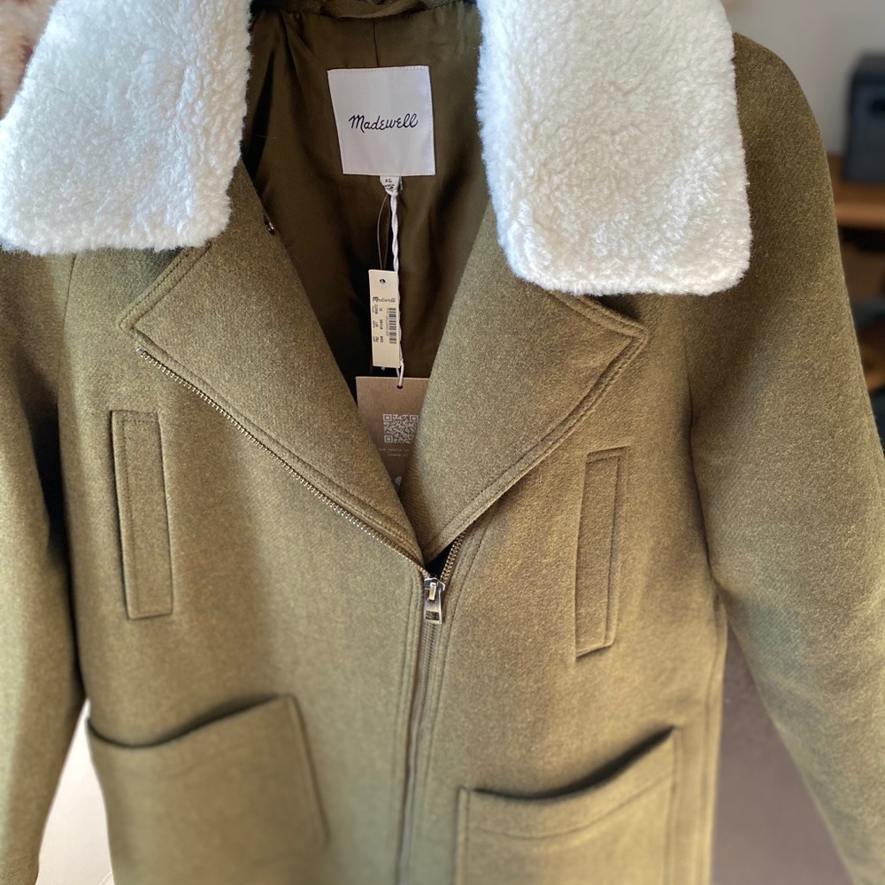 NWT Madewell Eldridge Zip Coat Insuluxe Fabric XL